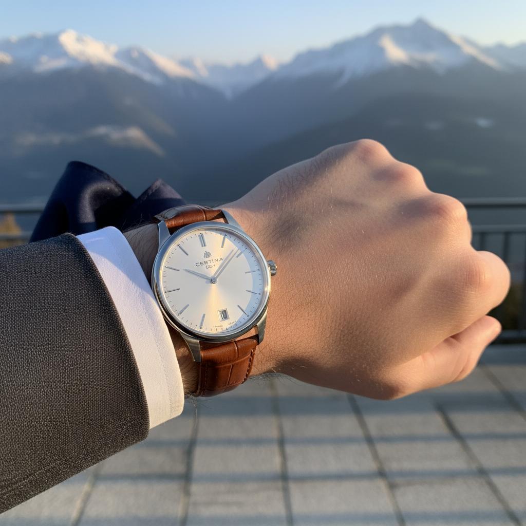 Certina ur med alpeudsigt