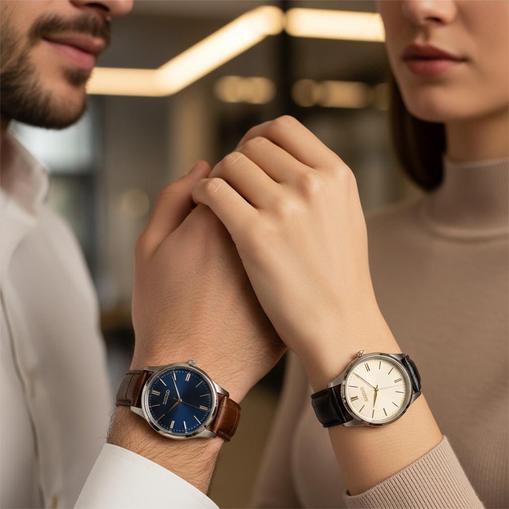 Stilfuldt par med Seiko-ure