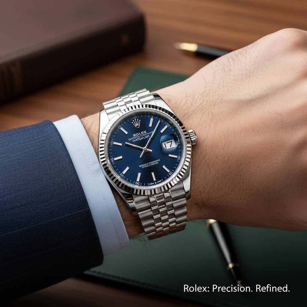 Elegant Rolex på velklædt håndled